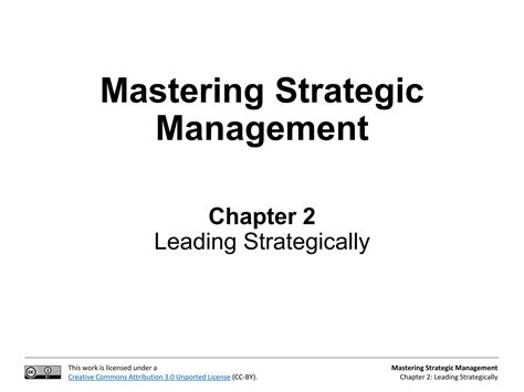 Mastering Strategic Management Leading Strategically Ppt