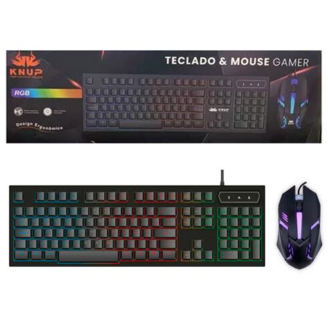 Kit Teclado E Mouse Gamer Kit Fio Usb E Led RGB KNUP Shopee Brasil