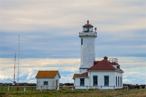 Point Wilson Lighthouse in Fort Worden State Park, Port Townsend, Washington Stock Image - Image ...