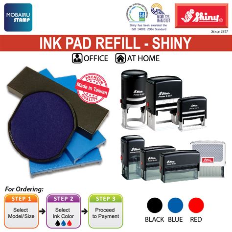 Shiny Ink Pad Cartridges Refill For Self Inking Stamps S S