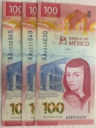 Billete De 100 Pesos Sor Juana Inés De La Cruz Serie Aa Meses sin