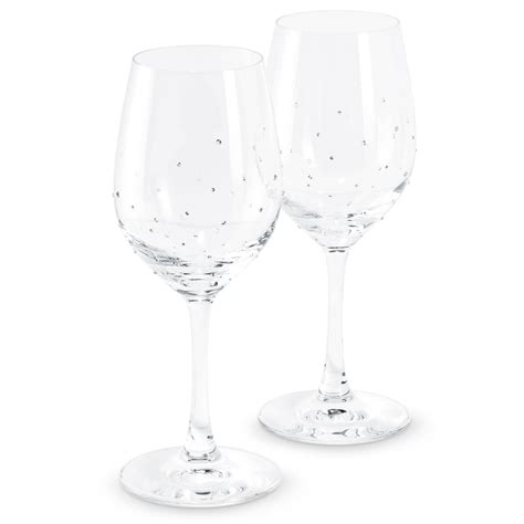 Swarovski Wine Glass Set Of 2 Crystocraft