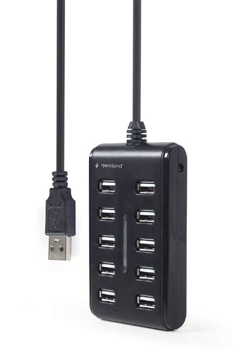 GEMBIRD 10 PORT USB 2 0 HUB BLACK Stefinet Multimedia