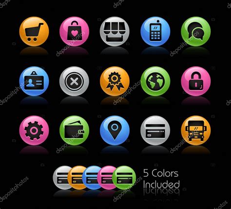 Iconos De La Tienda Online Serie Gelcolor Vector De Stock Por Palsur