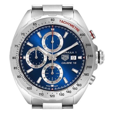 TAG Heuer Formula 1 Chronograph Blue Dial Steel Mens Watch CAZ2015 Card ...