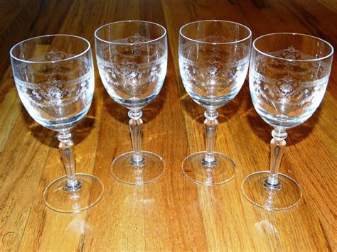 SET OF 4 DAMPIERRE CRYSTAL WINE GLASSES CRISTAL D ARQUES France 6 1/2 ...