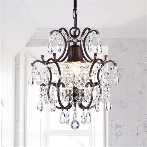 Silver Orchid Taylor Clear Crystal Brown Base Chandelier Mini