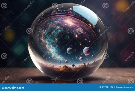 Crystal Ball With A Whole Galaxy Planets And Stars Surrounded By A