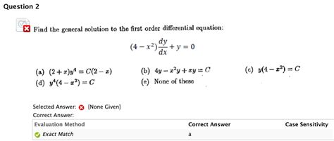 Solved Find The General Solution To The First Order