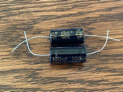 2 New Supertech 100 Uf 100v BIPOLAR Axial Capacitors Guitar Tube