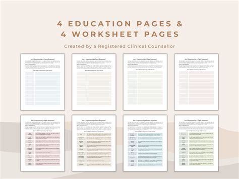 Signs Of Fight Flight Freeze And Fawn Response Worksheets For The