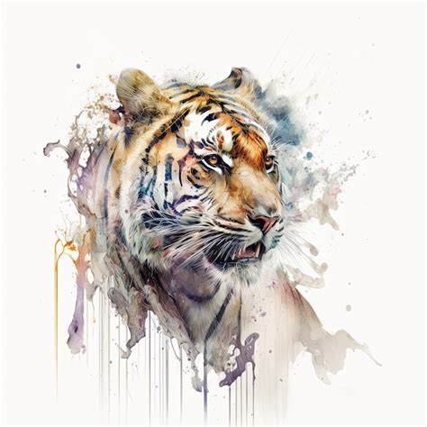 Premium AI Image | Watercolor painting of tiger