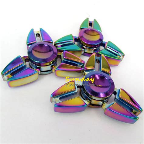 Custom Fidget Spinner Hand Toy Rainbow Color Tri Spinner Factory