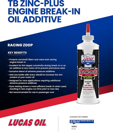 Lucas Oil Aditivo De Aceite Para Rotura De Motor Con Tb Zinc Plus