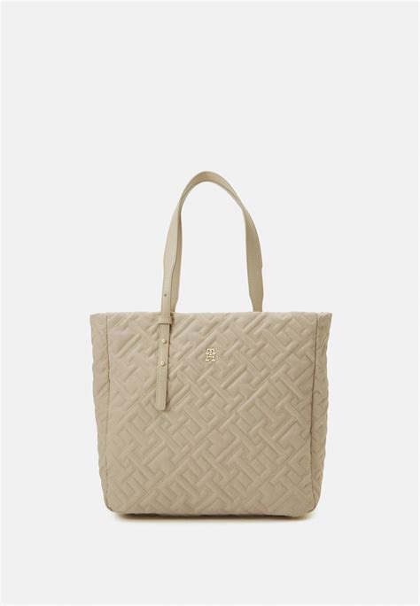 Tommy Hilfiger Soft Tote Mono Shopping Bags Merino Beige Zalando Dk