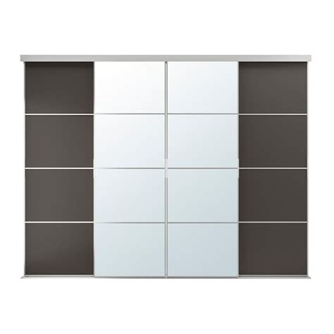 Skytta Mehamnauli Sliding Door Aluminumdark Gray Mirror Glass 11812x9412 Ikea