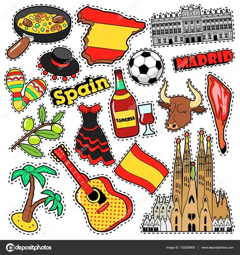 Stickers Carnet De Voyage Espagne Patchs Badges Pour Impressions Avec