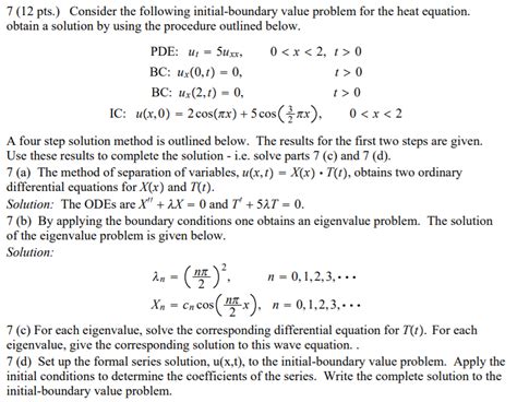 Solved Pts Consider The Following Initial Boundary Chegg