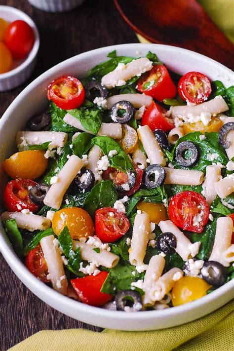 Greek Pasta Salad With Spinach Our Healthy Lifestyle