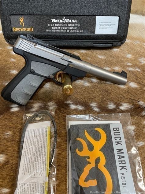 Browning Buckmark Buck Mark Camper Ufx Stainless 55” 22 Lr Semi Auto Pistols At Gunbroker