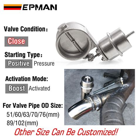 EPMAN New Boost Activated Exhaust Cutout Dump 51mm 60mm 63mm 70mm