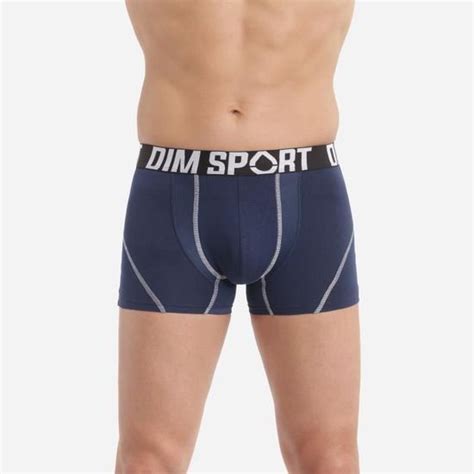 Dim Sport Maintien Fort Lot De Boxers Coton Stretch Gr Bl Vrt T