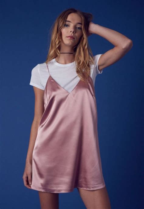 Satin Slip Dress Dusty Pink Ideias Fashion Vestidos Leves Acetinados Looks