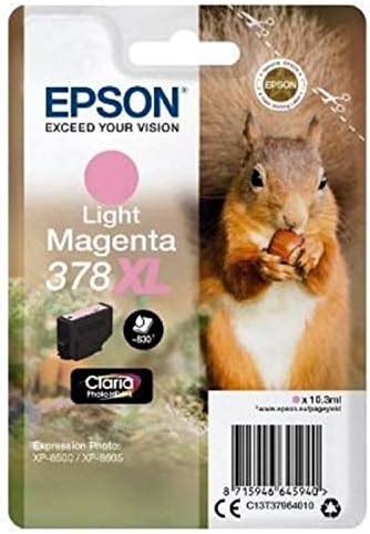 Epson 378XL Light Magenta Squirrel High Yield Genuine Claria Photo HD