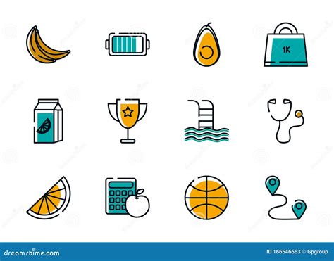 Isolated Healthy Lifestyle Icon Set Vector Design Stock Vector