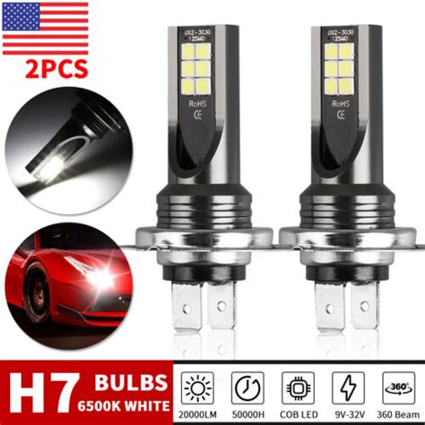 2X H7 50W LED Fog Light Bulbs Conversion Kit Driving Lamp DRL 6000K