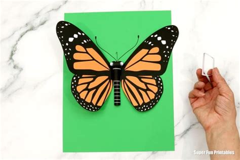 3D Monarch Butterfly Paper Craft The Craft Train