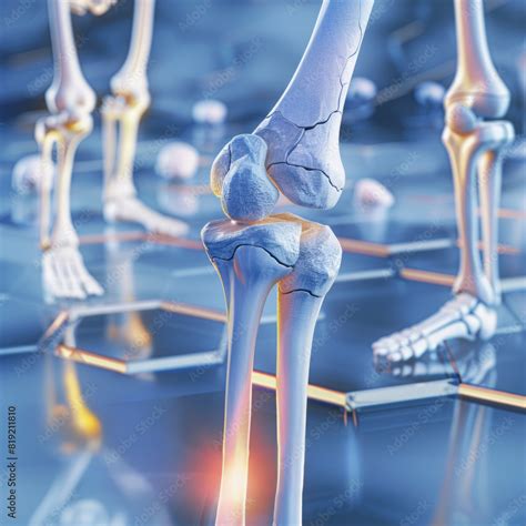 X Ray Of Knee Joint Highlighting Bone Structure And Cartilage With