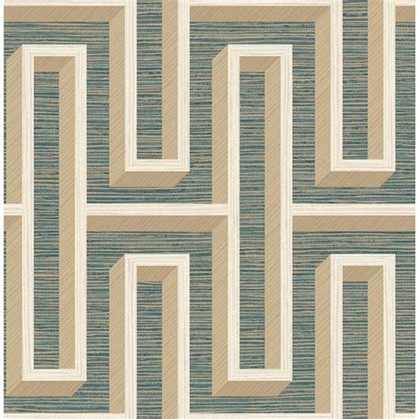 4125 26723 Henley Teal Geometric Grasscloth Wallpaper By Advantage