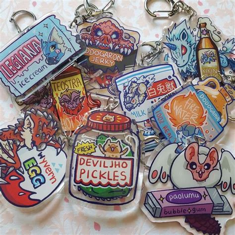 Clearance Monster Hunter Acrylic Charm Keychain 2 5 Monster Hunter World Double Sided Etsy