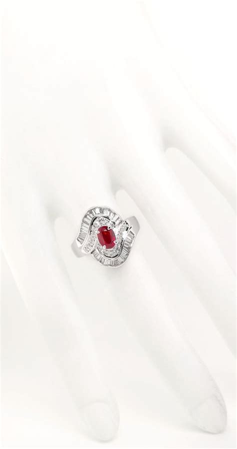 Ctw Ct Natural Vivid Burma Ruby And Ct Natural Diamonds