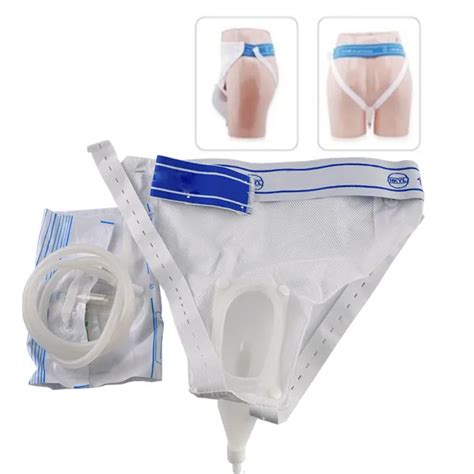 Female Male In Bed After Urine Bag Urine Collection Set With Special Briefs Silicone Urinal Bag