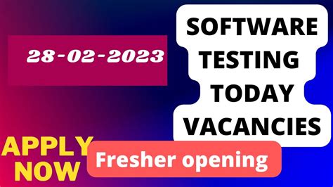 Software Testing Job Openings For Freshers Manual And Automation