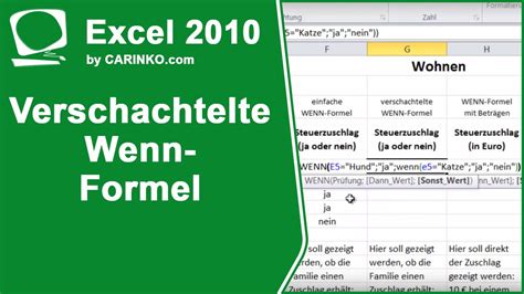 Excel Verschachtelte Wenn Formel Einfach Erkl Rt Carinko Youtube