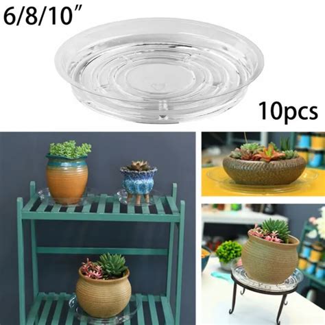 Plante Pot Soucoupe Fleur Pots Profond Goutte Plateau Transparent Rond