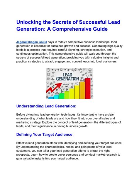 PPT Unlocking The Secrets Of Successful Lead Generation A