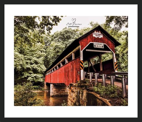 Wall Art Photography Covered Bridge Color Photography Wall - Etsy