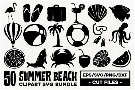 Summer Beach Clipart Svg Bundle Graphic By Universtock Creative Fabrica