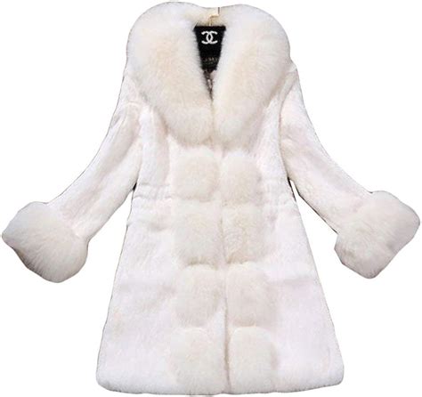 HX Fashion Pelzmantel Damen Winter Langarm Warm Verdicken Winterparka