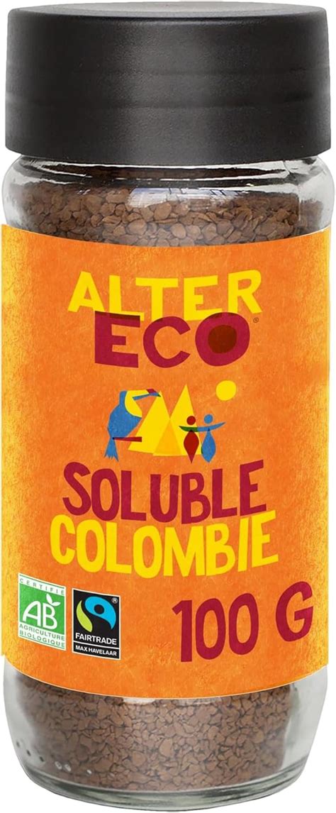 ALTER ECO Café Instantané Soluble Café Arabica Bio de Colombie