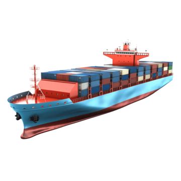 Cargo Ship With Container In Ocean Transportation Isolated Shipping