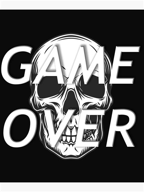 Skull Skeleton Game Over Ghost Logo Poster For Sale By Boodystore