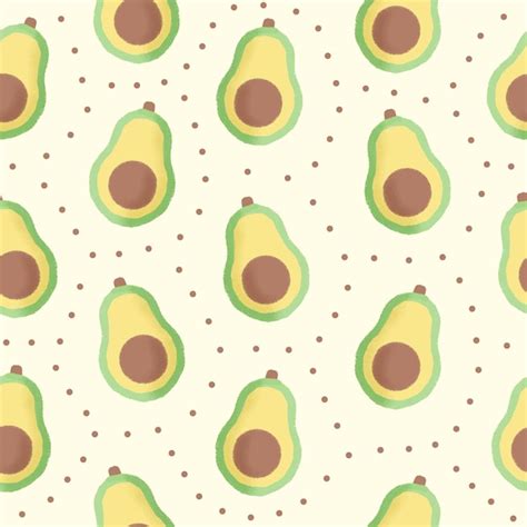 Premium Vector Hand Drawn Avocado Seamless Pattern