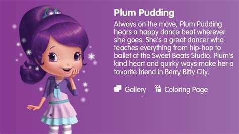 Plum Pudding- Strawberry Shortcake | Strawberry shortcake characters ...