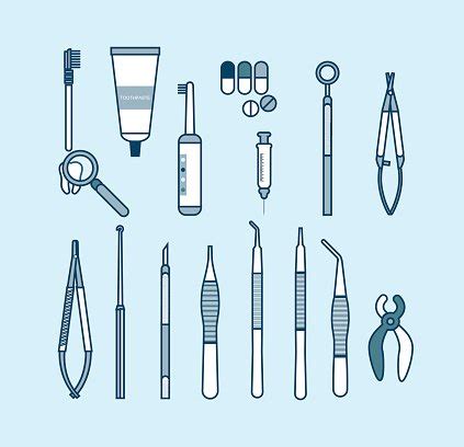 Cartoon Simple Dental Tools Free Material, Dentist Tools - Clip Art Library