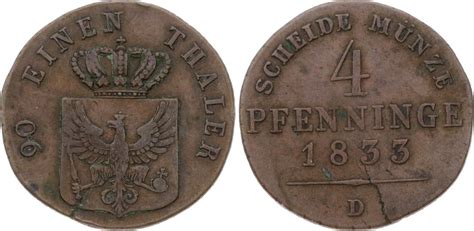 Brandenburg Preu En Pfennig D Friedrich Wilhelm Iii